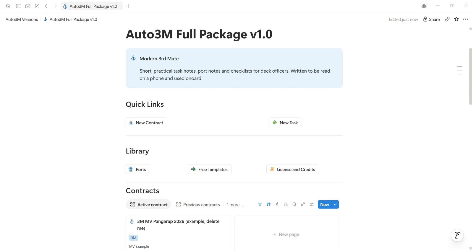 Auto3M dashboard in Notion